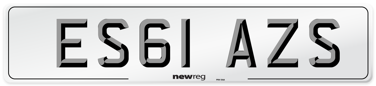 ES61 AZS Number Plate from New Reg